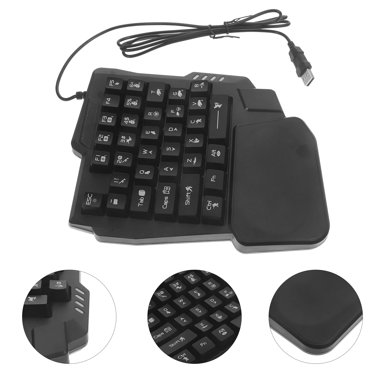 

35 Keys Keyboard E Sport Keyboard Backlight Compact Mini Mechanical Wireless Black for Sport Computer Play