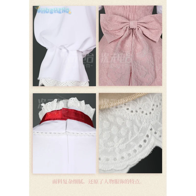 Game Tekken 8 Lili Cosplay Emilie De Rochefort Costume Wig skirt glove accessories Halloween party cute and sweet pink dress set