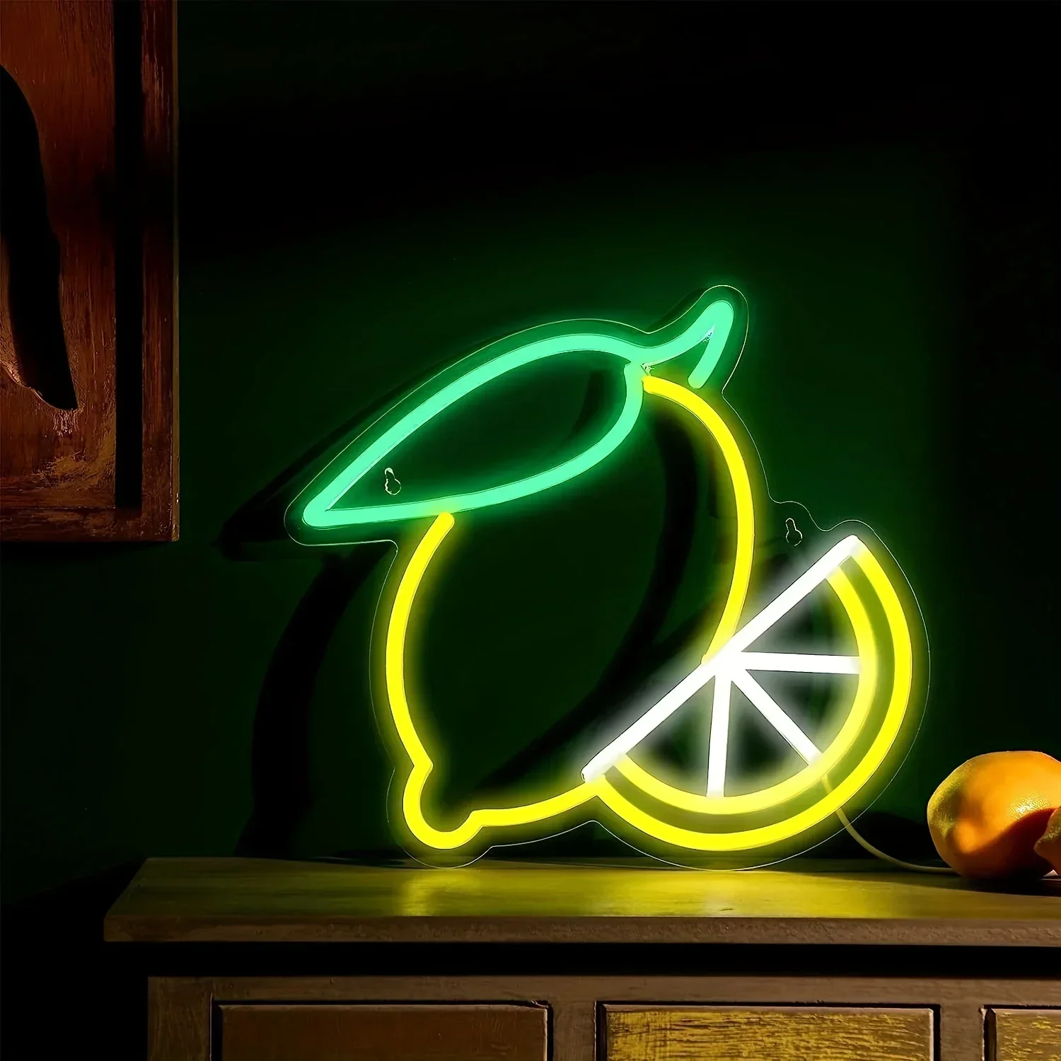 Lemon LED Neon Light Sign for Wall Decor Fruits Light Up Signs for Home Bedroom Kids Room Party Christmas Decor