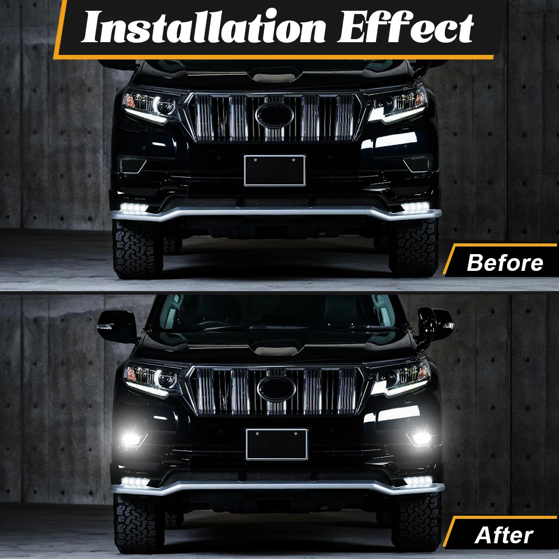 

Car LED DRL Fog Lamp For Toyota Prado 2018 2019 Daytime Running Lights Front Bumper Foglamp Driving Daylight Car Accessories 12V
