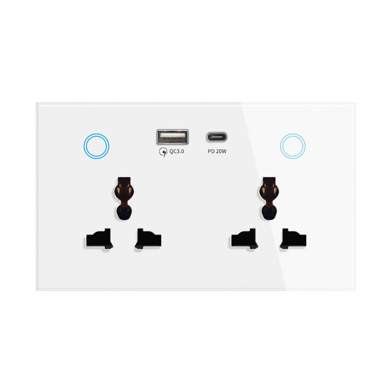 Imagem -05 - Soquete Inteligente Padrão Universal Britânico Tuya Zigbee Painel de Vidro Temperado Wifi Carregamento Usb 2-bit Oculto 147