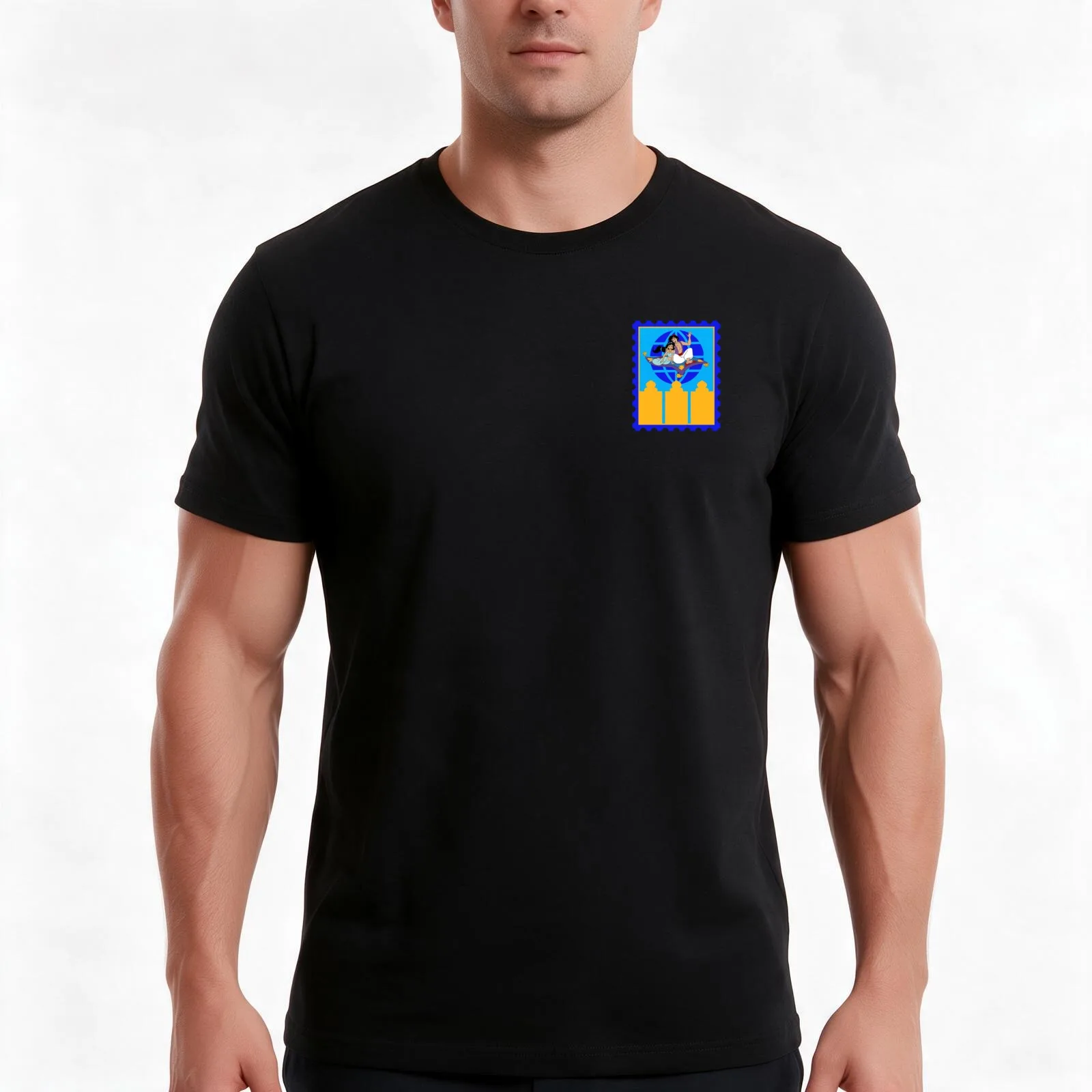(Whole New) World Showcase Stamp: Morocco T-Shirt, Summer Casual Cotton Tee, Oversized Streetwear Tops, Vintage Graphic Print