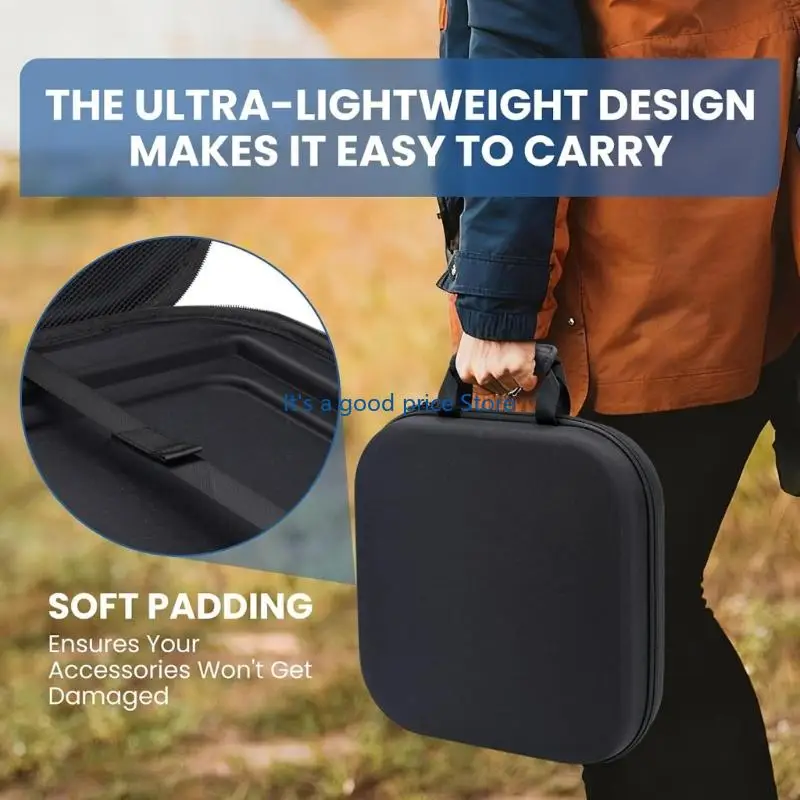 Carrying Case for Mini Satellite Device Accessories with Layered Construction, Interior Pocket, Two-Way Zips, and Integrated Top