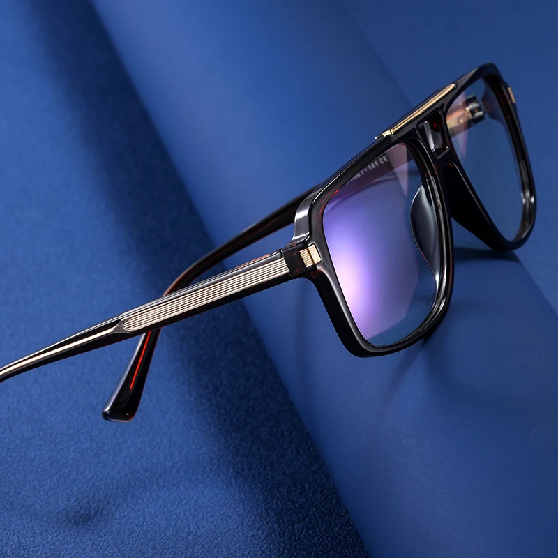 BEMORE Handmade Acetate Prescription Glasses Men Pilot Photochromic Anti Blue Light Optical Multifocal Eyeglasses