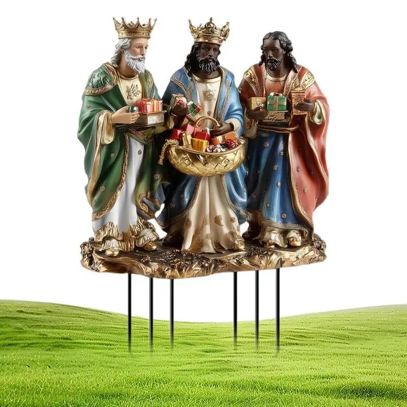 クリスマス宗教ガーデンステークス、アクリルキリスト降誕シーン、2Dヤードアート、防水経路装飾