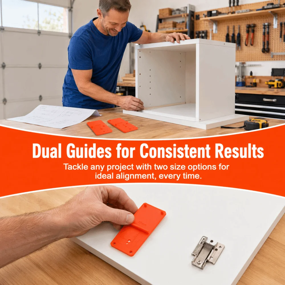 2pcs Compact Pocket Size Hinge Drill Jig Fast Installation Positioning Tool Hinge Hole Locator Drill Guide