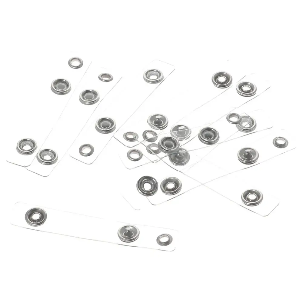 10 Pcs with Snap 10 Pcs ID Badge Holder Strap PVC Eyelet Badge Clips Clear Straps Card Holder