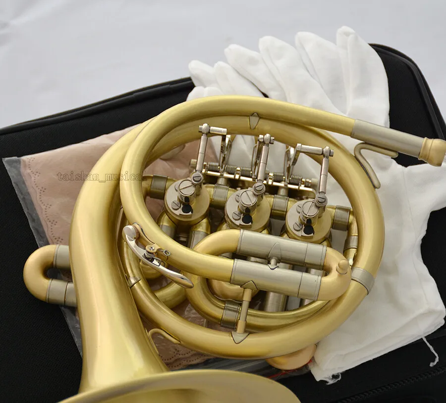 

Новейший матовый латунный мини-французский рог Bb с мундштуком футляра 2025г