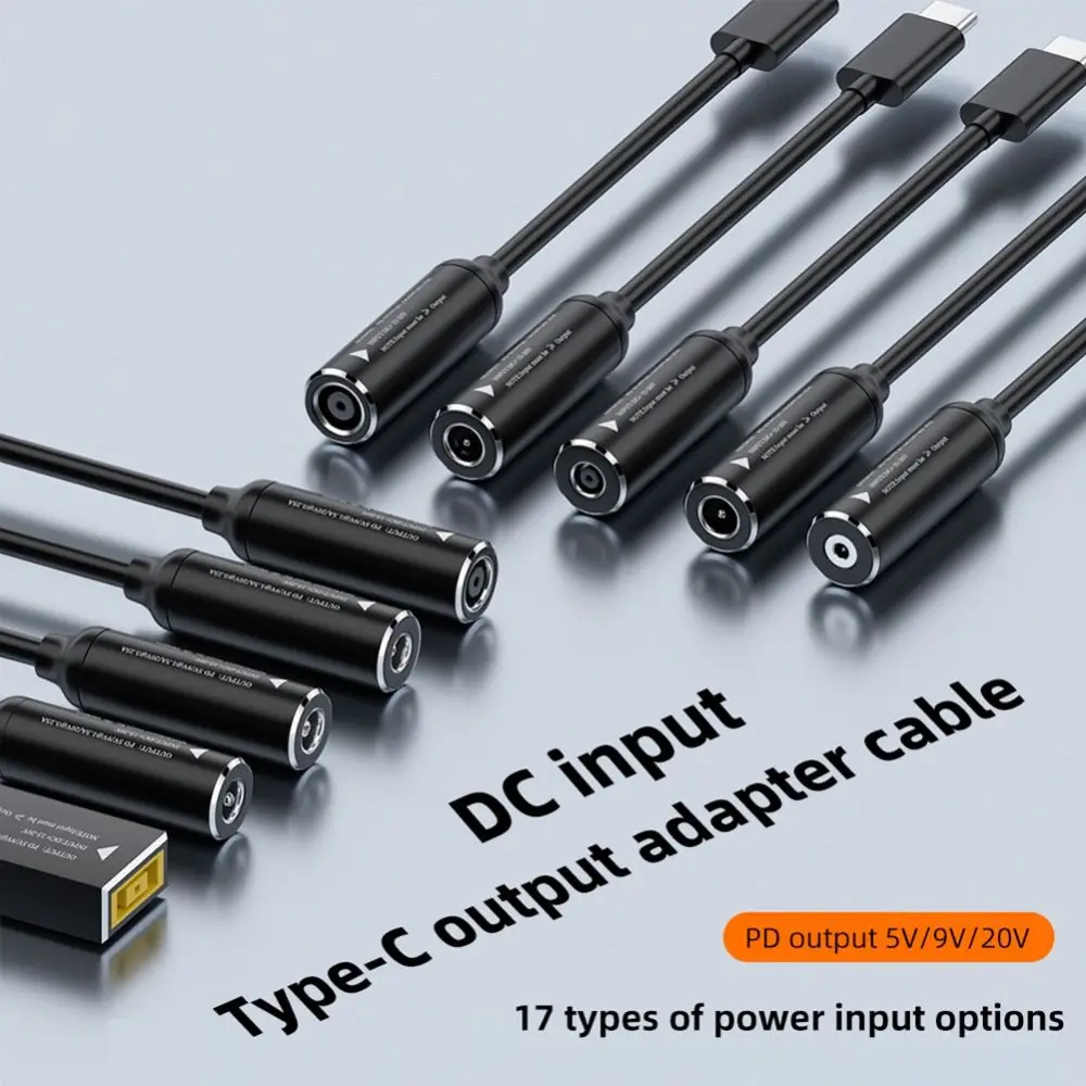 PD 65W Type-C To DC Jack Charging Cable DC Input 5/9/20V DC To Type-C Charging Cable 3A Transfer Files DC Female To Type-C Male