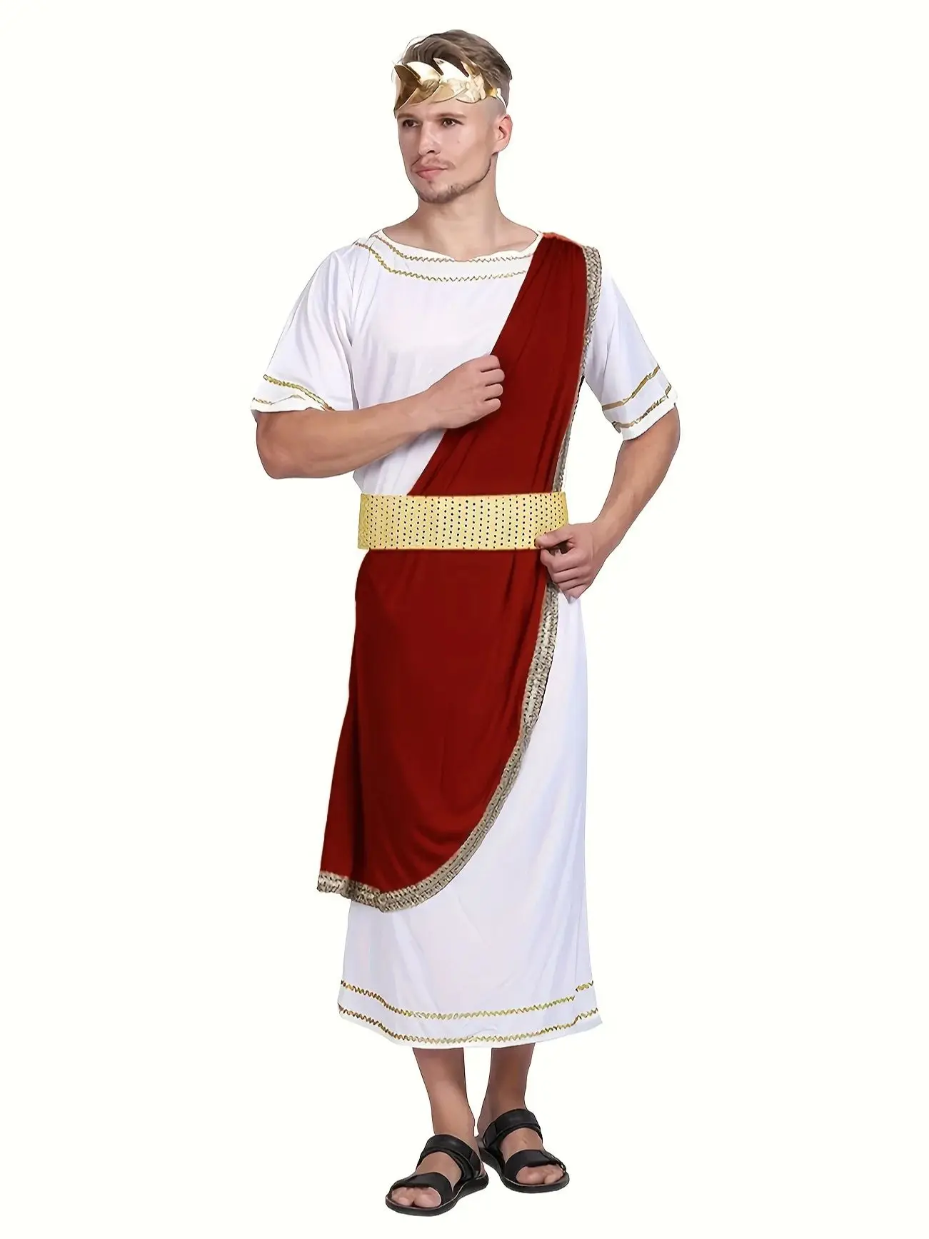 Disfraz de Emperador Romano César para Hombre, Túnica Romana Griega Antigua, Traje de Cosplay para Fiesta de Halloween