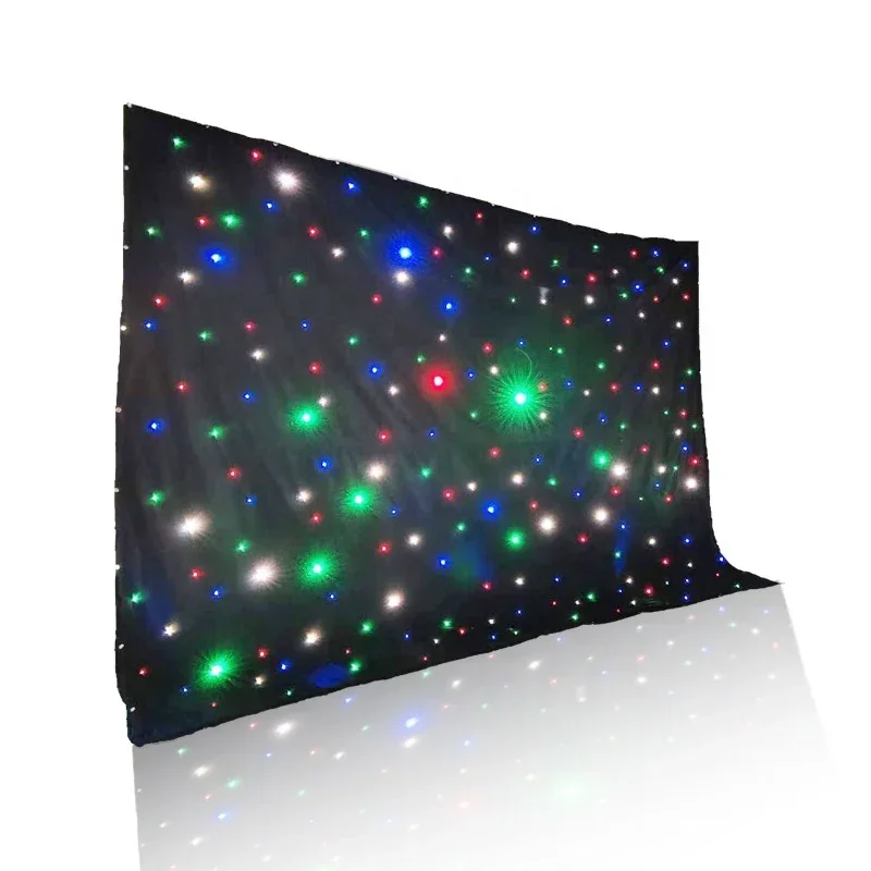 Double Velvet Starlight Curtain Background Hot Sale Light Emitting Diode Starlight Curtain DJ Club Party Performance Stage