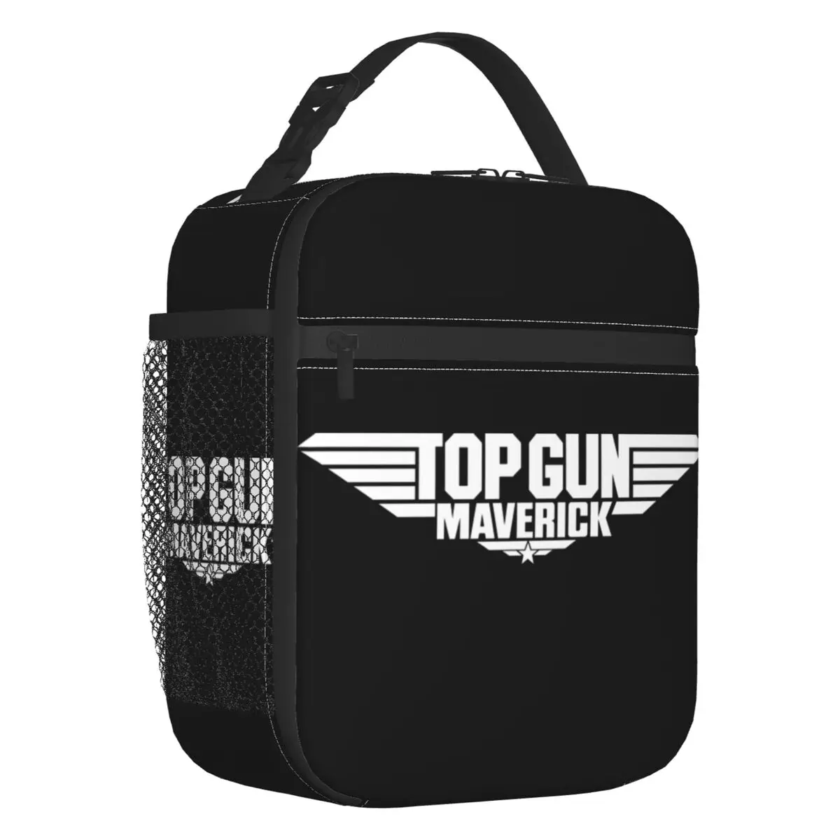 

Top Gun Logo White Maverick Resuable Lunch Boxes Women Multifunction Film Thermal Cooler Food Insulated Lunch Bag Office Work