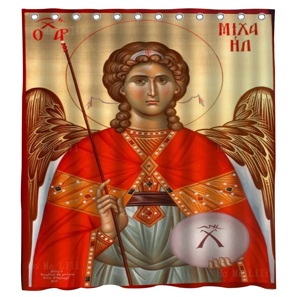 The Memorial Of Beheading John Baptist And Archangel Gabriel Saint Michael Shower Curtain By Ho Me Lili Bathroom Decor image 3