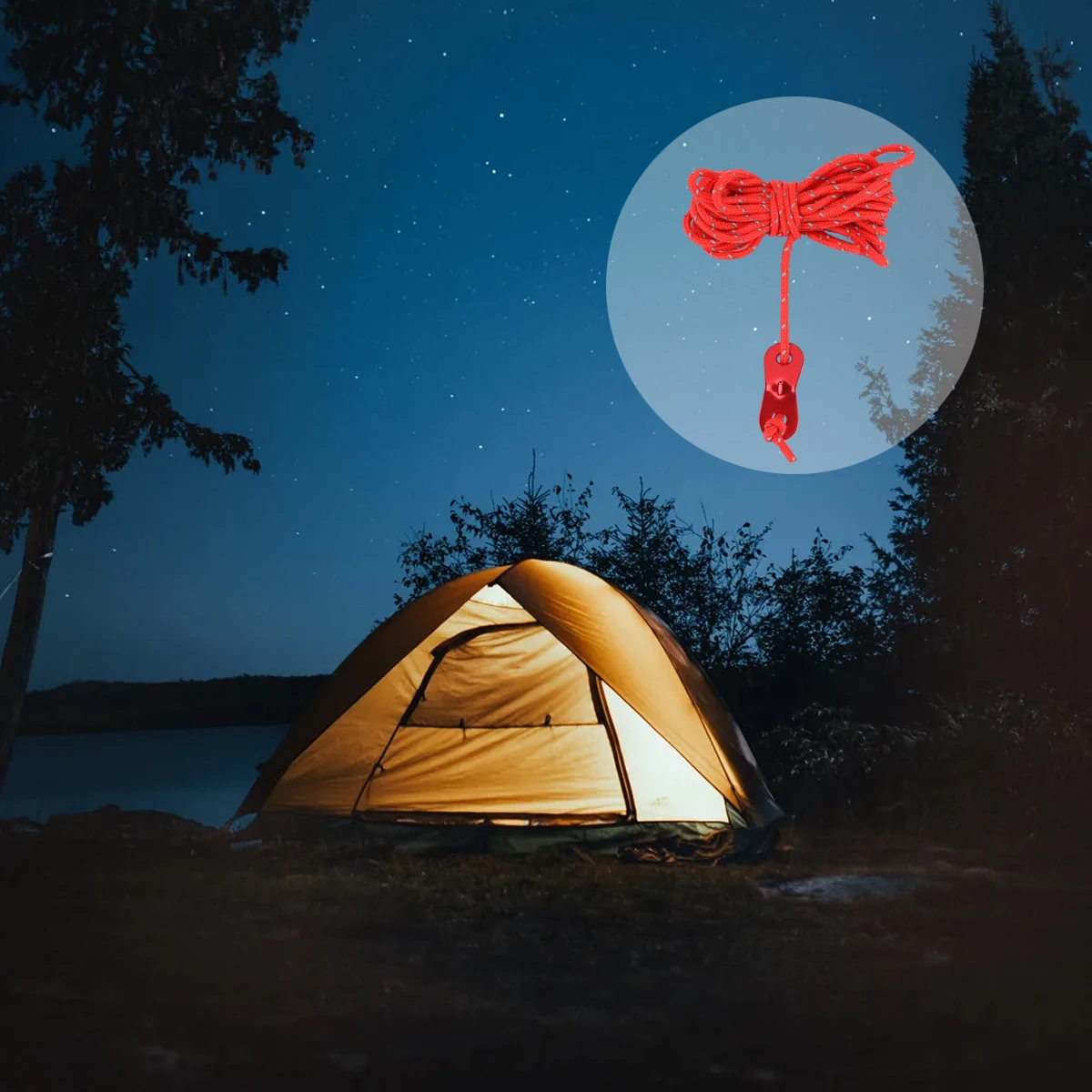 

6 Pcs Tent Pull Rope Tarp Cord Guy Lines Reflective Camping to Stretch Ropes for Tents Red Wind Nylon