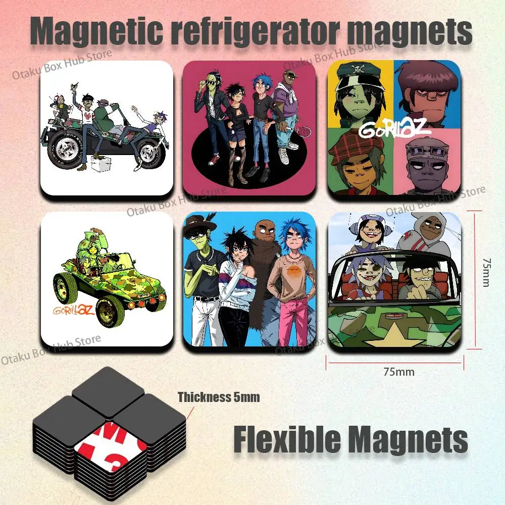 

G-Gorillaz Rock Band Refrigerator Magnets Cute Cartoon Magnetic Personality Decorations Creative Gifts