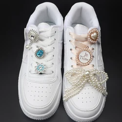 Ayakabı klipler toka süslemeleri ayakkabı Charms Rhinestones inci Gem kız hediye için Sneakers rahat moda ayakkabılar aksesuar 1 adet