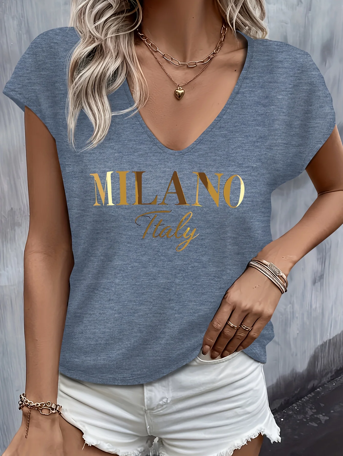 Summer women's short sleeved V-neck loose Modal T-shirt top short sleeved comfortable breathable T-shirt top image 2