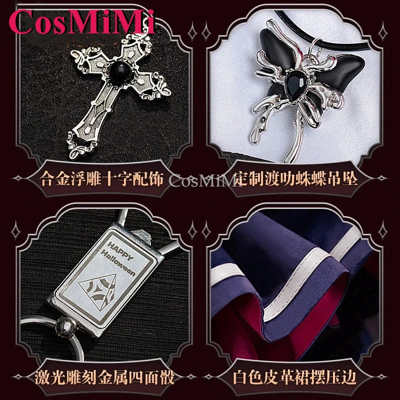 CosMiMi Game Identity V Emma Woods/Gardener Cosplay Costume Sweet Elegant Halloween Concert Witch Dress Party Role Play Clothing