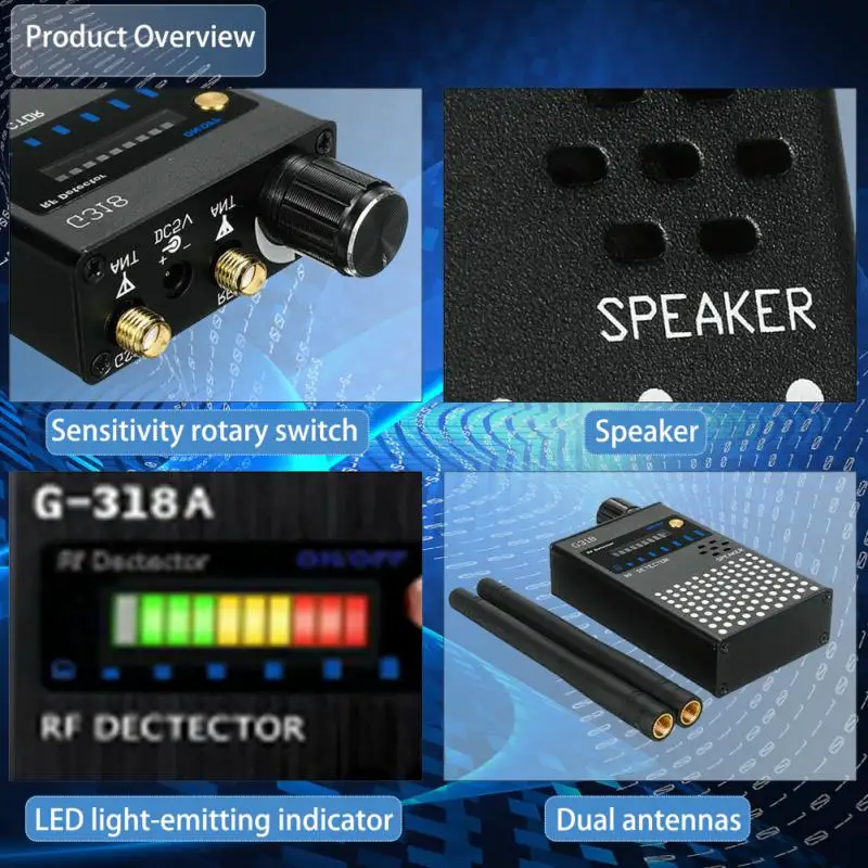 1 pçs profissão detector de sinal rf anti-rosqueamento anti detector escuta pinhole áudio bug gsm dispositivo localizador anti