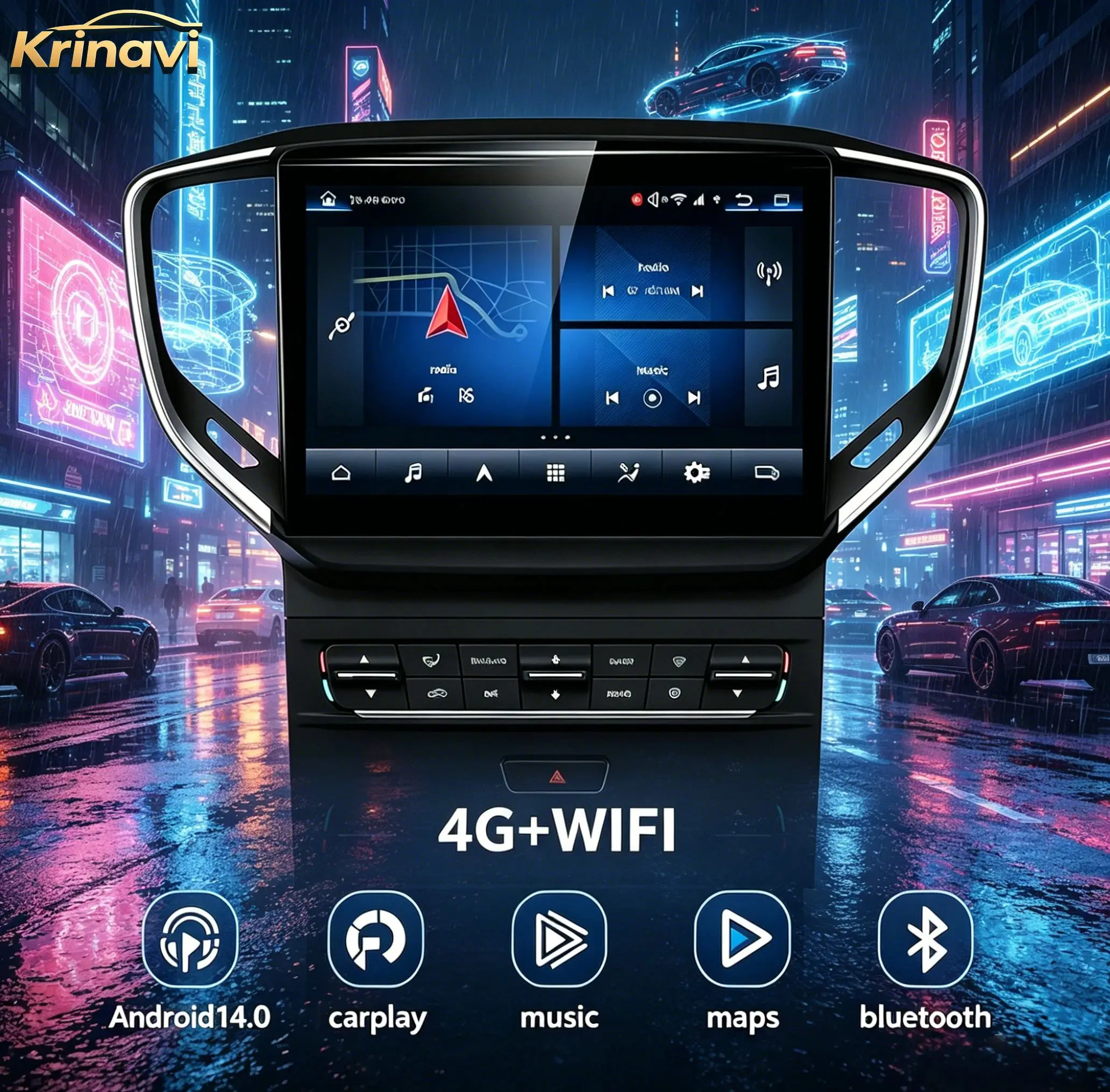 

QLED Screen Android 13 For Maserati Ghibli 2014-2020 Multimedia Video Player GPS Navi CarPlay Dual System WiFi 4G Head Unit