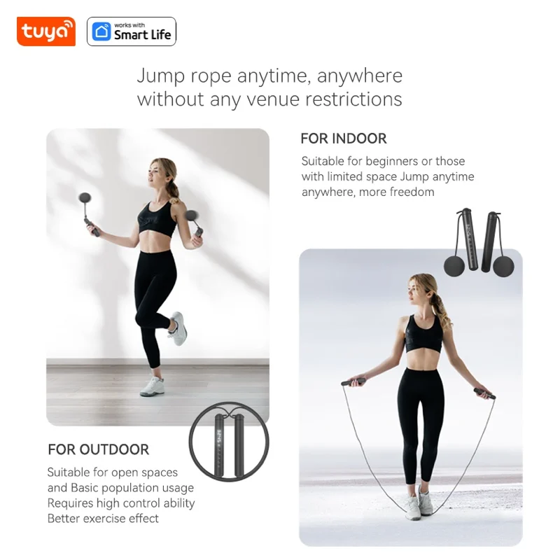 Tuya Smart Jump Rope,APP Data Analysis,Workout Jump Ropes for Home Gym,Crossfit,Jumping Rope Counter for Exercise for Men, Women