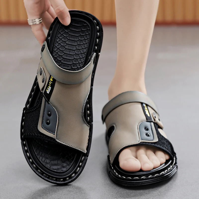 Men Sandals Summer Leisure Beach Holiday Slippers Men Shoes 2024 New Outdoor Sneakers Male Retro Comfortable Casual Sandal Men