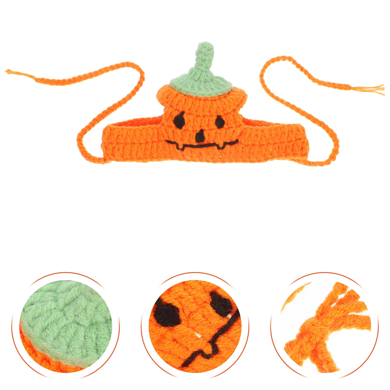

Pet Halloween Hat Cute Pumpkin Design Soft Adjustable Cat Headwear For Kitten Dress Up Party Costume Accessory
