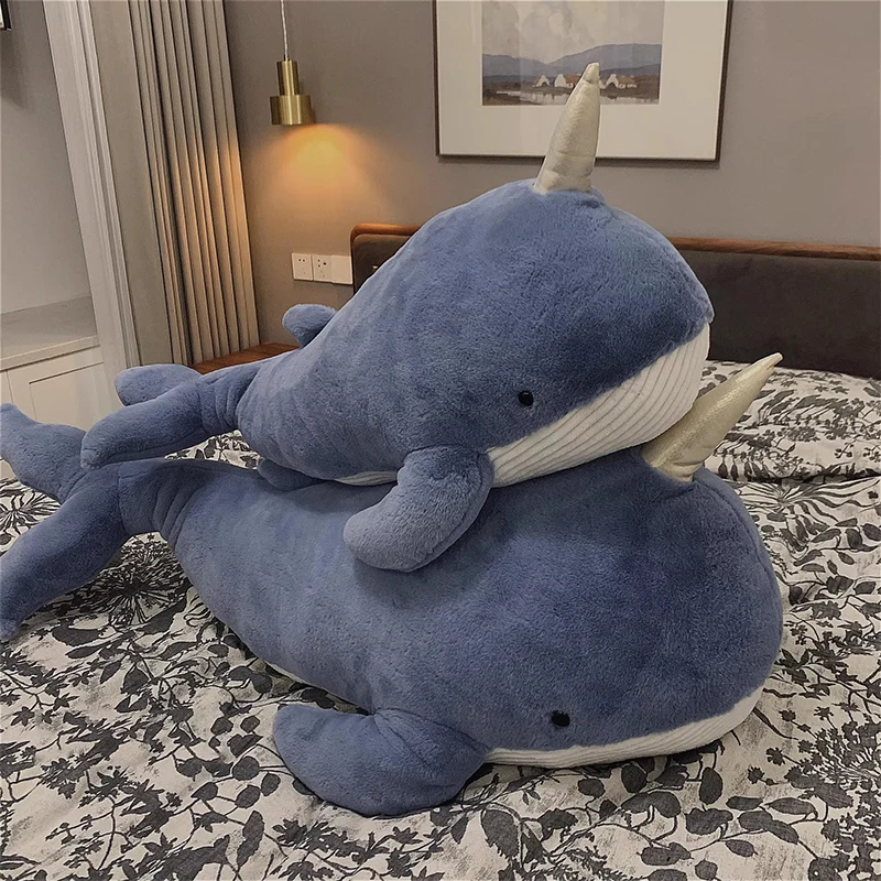 Sleeping Shark Unicorn Whale Narwhal Plush Toy Stuffed Doll Sea Ocean Fish Animal Marine Museum Oceanarium Park Boy Girl Gift