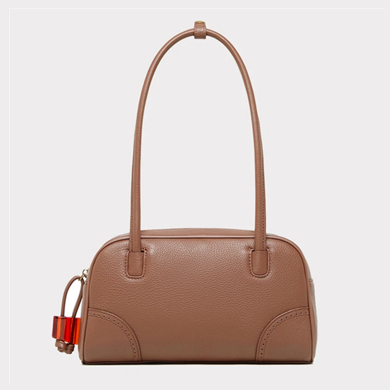 

Hifashion 100% Наплечные сумки из натуральной кожи с подушкой для подмышек для женщин 2024, трендовые Дизайнерские Большие женские сумки-тоут для боулинга