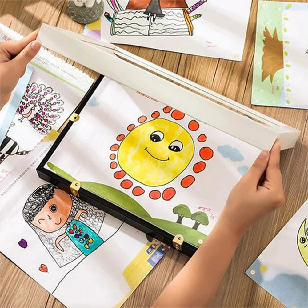 Artwork Picture Frame Front Opening Artwork Display Storage Frames 5.9x4.3 Inner Frame for Kids Drawings Artworks Art Projects