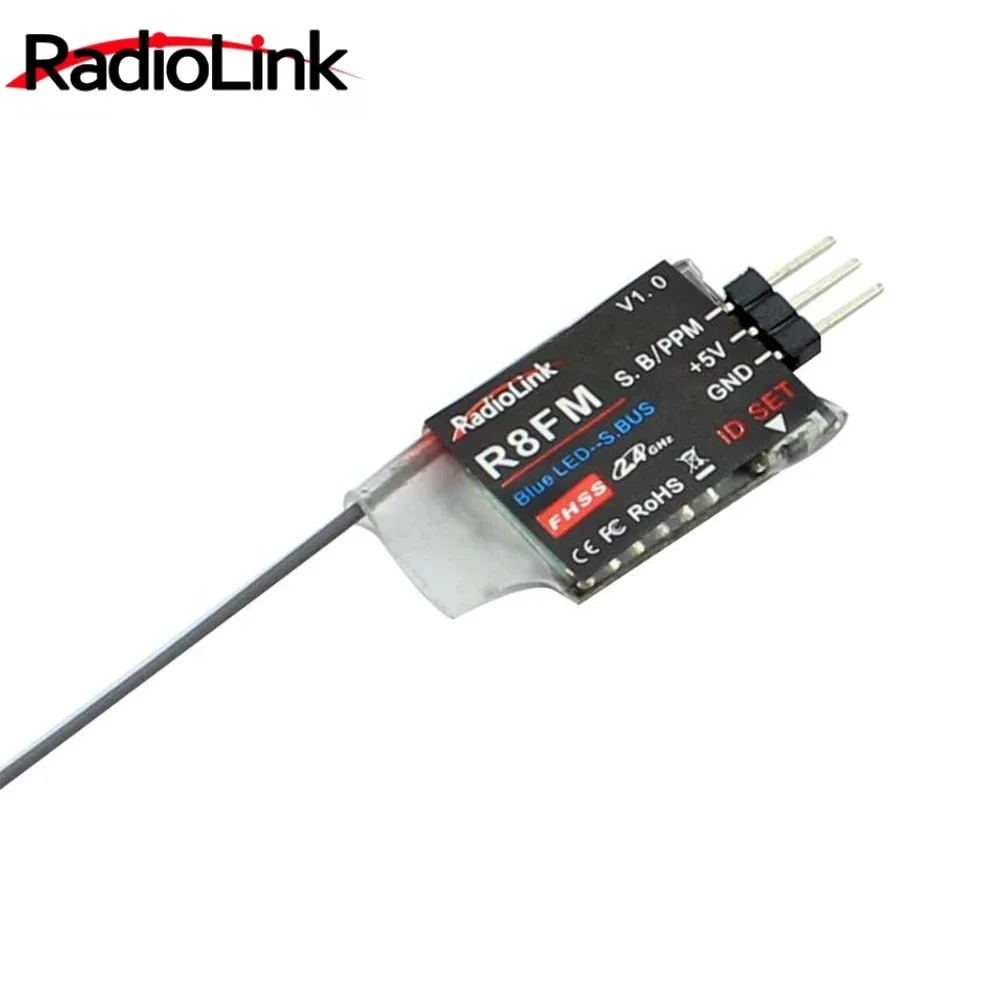جهاز استقبال Radiolink R8FM Mini 2.4G 8CH FHSS لجهاز إرسال T8FB، يدعم مخرج S-BUS وPPM لقارب سيارة RC