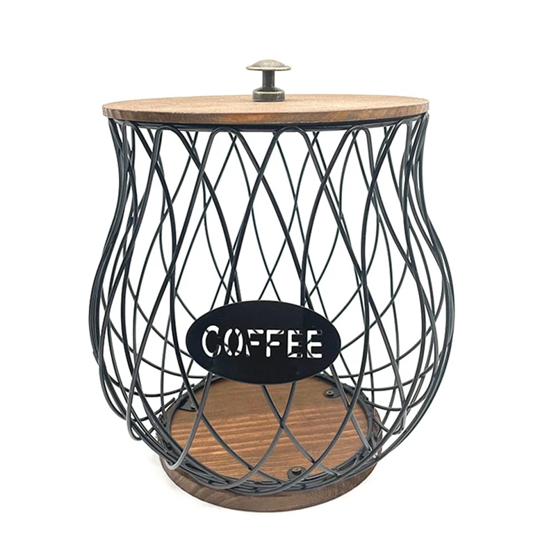 Coffee Pod Holder, Rustic K Cup Holder Organizer For Counter, Coffee Pods Storage For Coffee Bar Accessories Decor