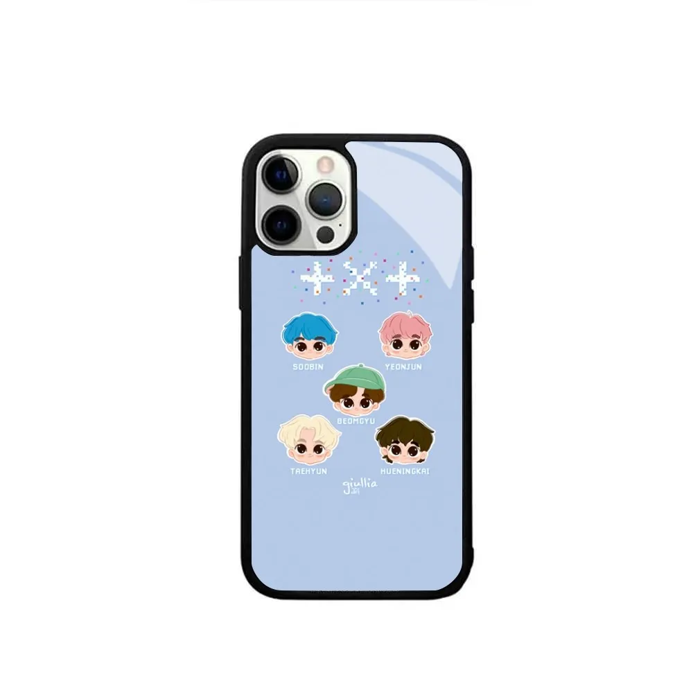 Chibi TXT Blue Hour Fanart Phone Case IPhone 15 14 13 Pro Max 11 12 Mini Alex Mirror Magsafe Wireless Charging Cover