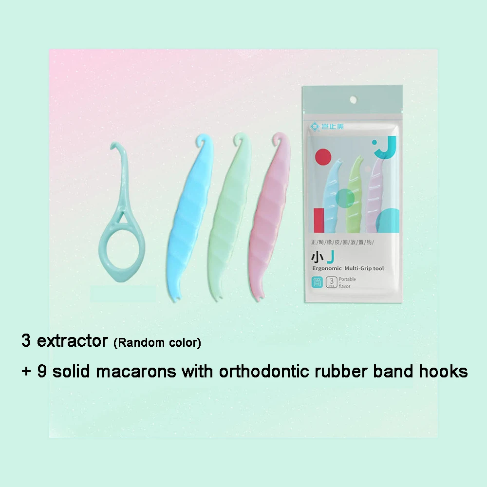 

9pcs Dental Orthodontic Rubber Band Elastics Locator Hook Applicator Placer for Bracket Adjustment Dental Tool Kit