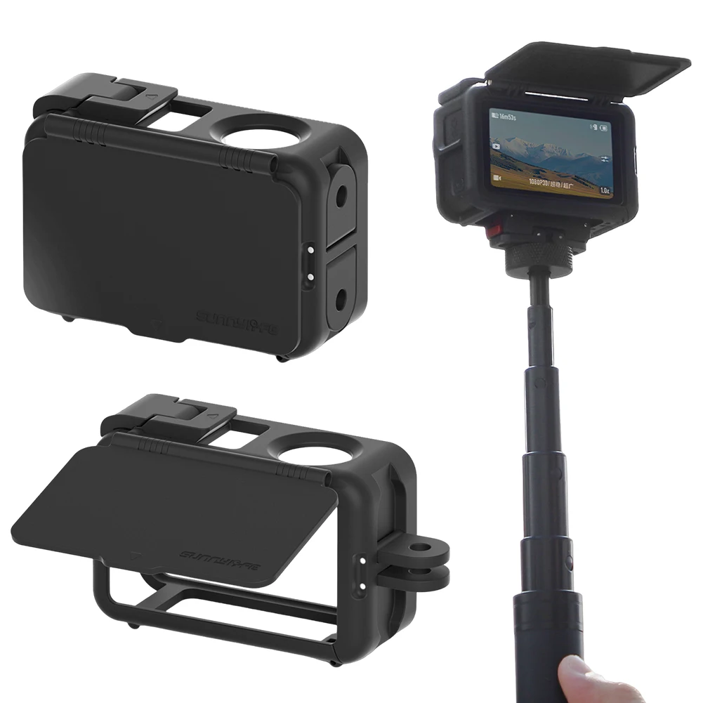Obudowa ochronna z osłoną przeciwsłoneczną, klatka ochronna na kamerę, rama ochronna dla DJI Action 5 Pro, Action 4, Action 3