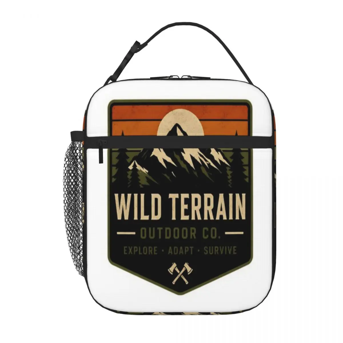 Hot Sale Wild Terrain Vintage Outdoor Badge Striped Commuter Lunch Bag Wilderness Camping Adult Lunch Bag