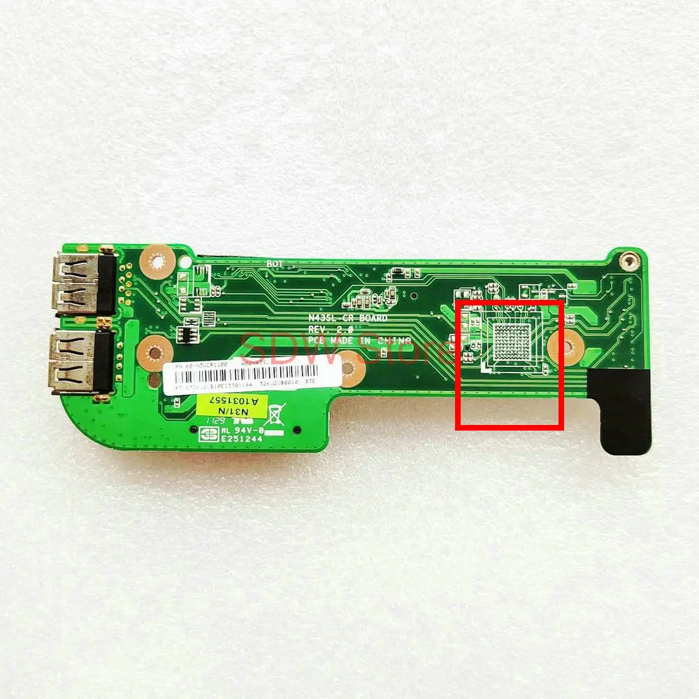 N43SL-CR BOARD Laptop Card reader USB board SD card board For Asus N43S N43J N43SL REV 2.0 N43SL