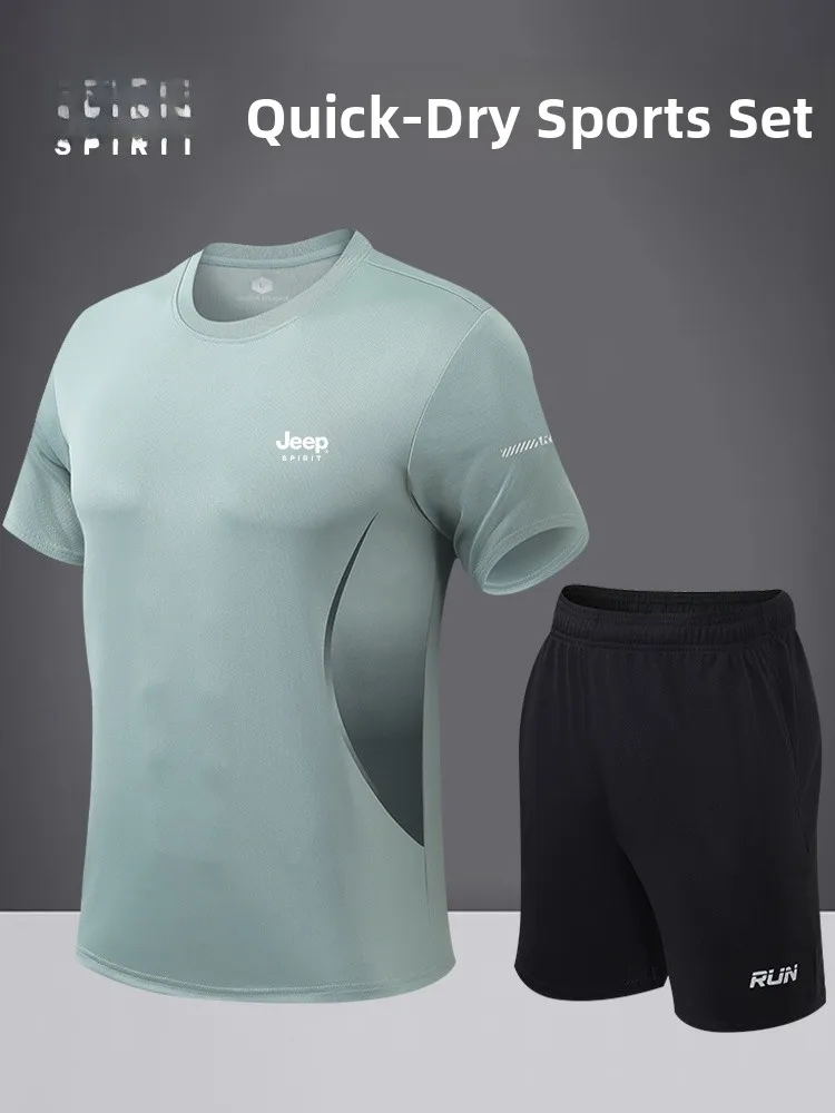 

Summer Ice Silk ort Sve orts Set Qui Dry Running Fitn Спортивная одежда Легкий мужской повседневный ансамбль Motion