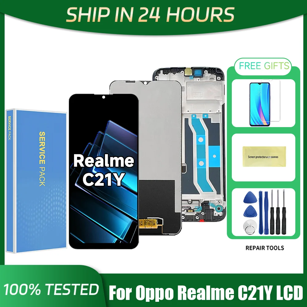 ЖК-экран 6,5 дюйма для Oppo Realme C21Y, запасная деталь в сборе для Oppo Realme C21Y RMX3261, RMX3263