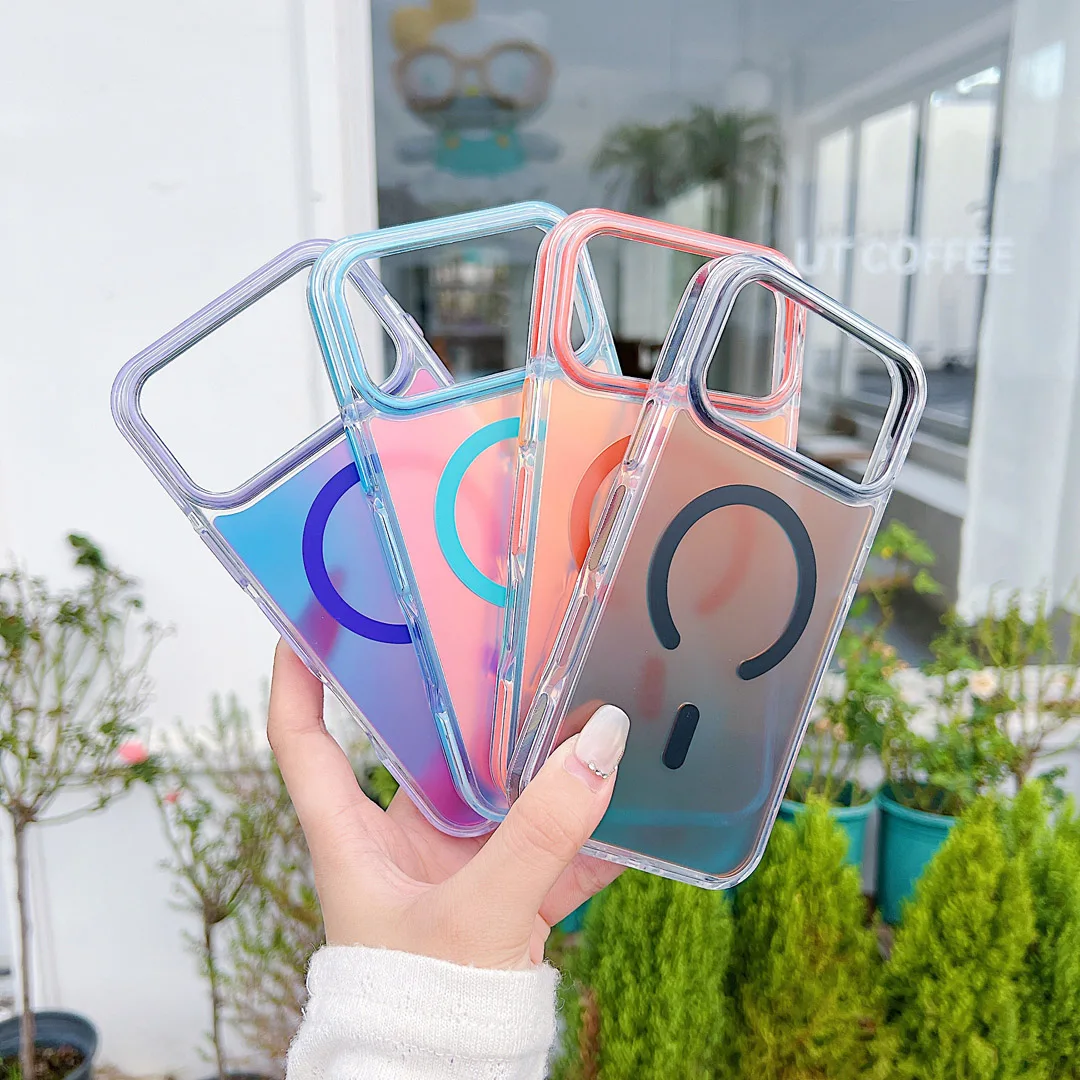 

High Quality Anti-Drop Anti-Slip Color Changing Case For iPhone 12 13 14 15 16 17 Pro Max Plus Magnetic Wireless Charge Cover