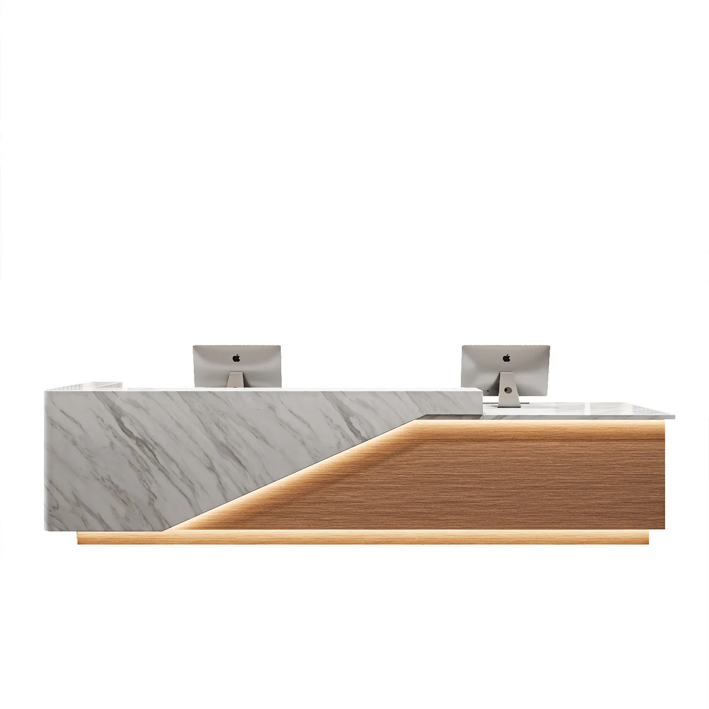 

Стойка ресепшн для салона красоты Ocean Company: простая, современная, высококачественная, с возможностью индивидуального заказа