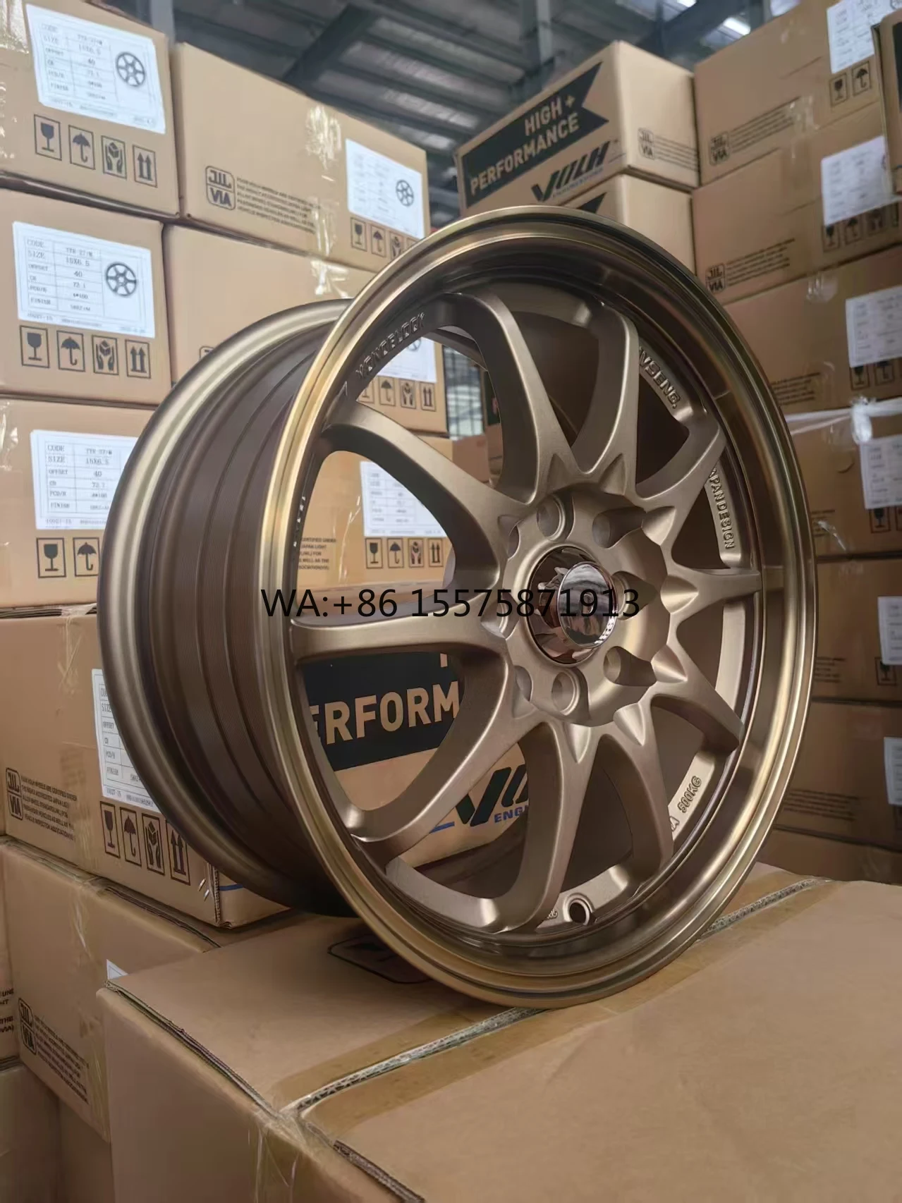 

HRW High-Performance 15inch CE28 Style 8*100/114.3 PCD 40mm Rim Classic Spoke Sand Bronze for Toyota Honda Nissan Casting Wheels