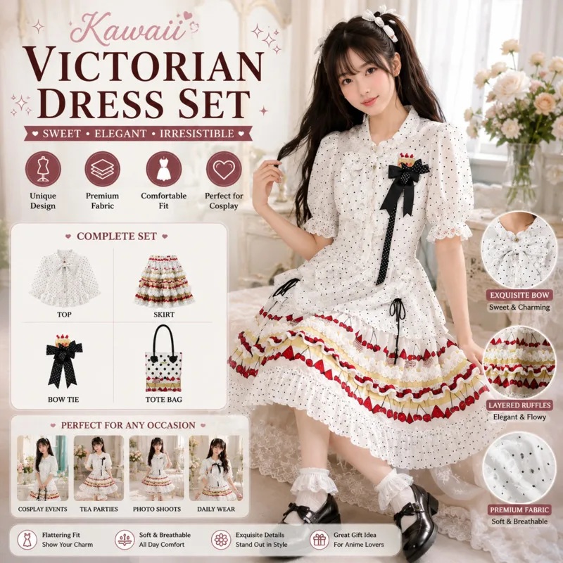 Sweet Lolita Cake Skirt Y2K Lace Polka Dot Ruffle Midi Skirt Kawaii Puffy Skirt Cosplay Party Sweet Dress‑up Holiday Outfit Gift