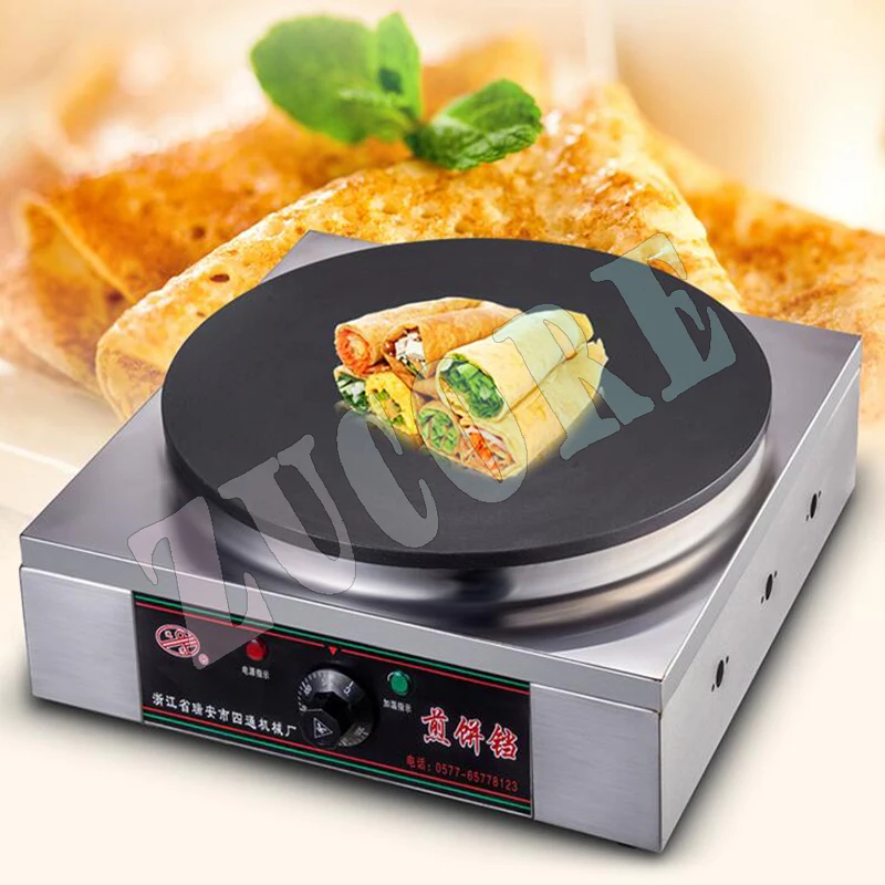 

Commercial Crepe Electric Pancake Maker Making Machine Automatic Frying Machine Thermostat Stainless Steel Frying Pan