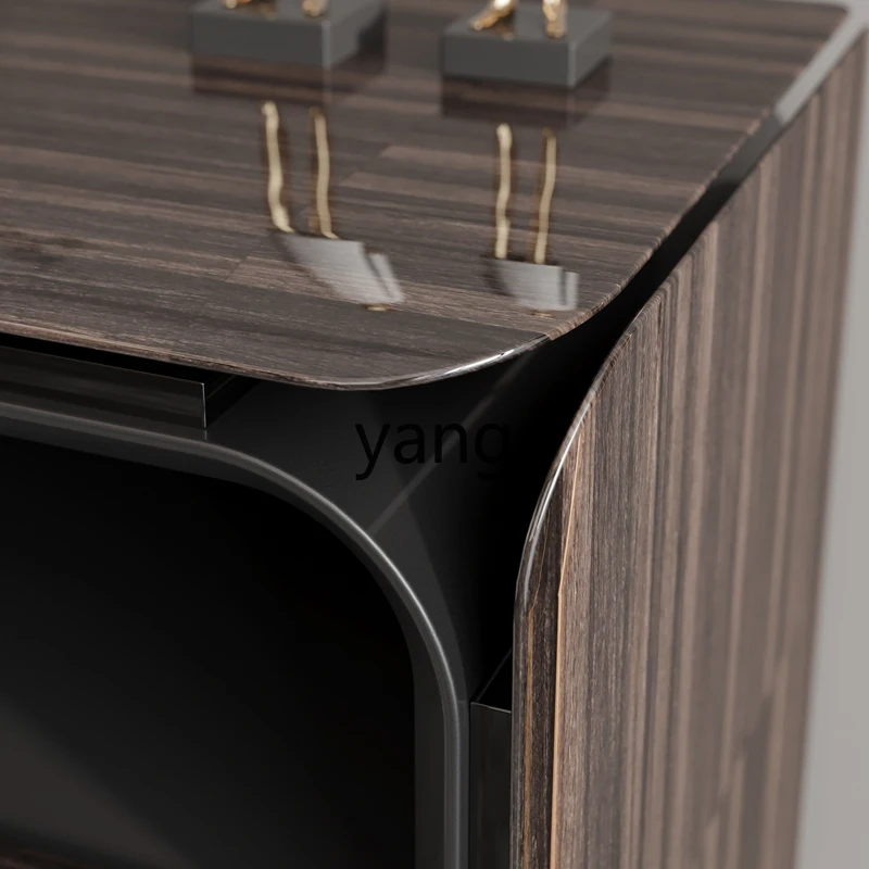 LTT Italian light luxury floor cabinet simple post-modern video cabinet wood grain Hong Kong-style low cabinet