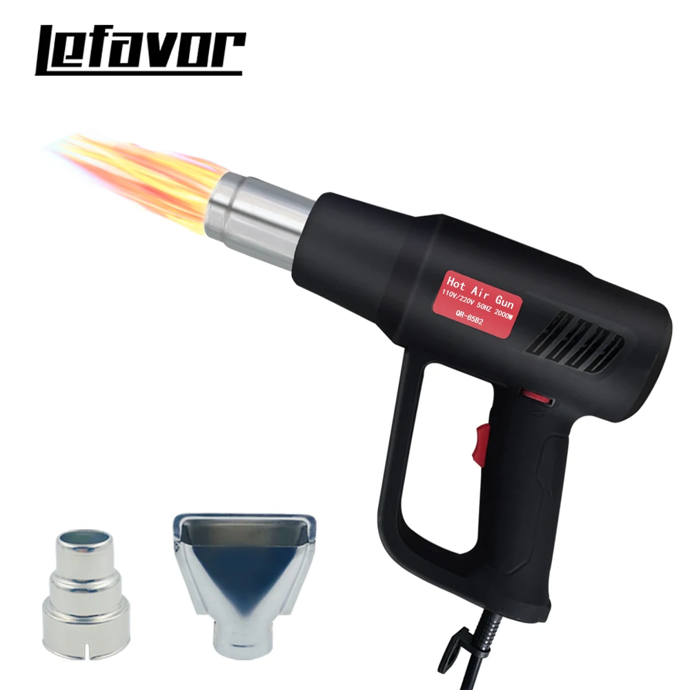 LEFAVOR 2000W Elektrische Heißluftpistole 220V Industrielle Doppelwindgeschwindigkeit Temperaturgesteuerte Baustellen-Heißluftföhn Düse – Detail 6