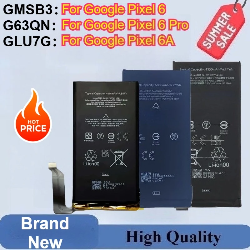Brand New GMSB3 G63QN GLU7G Replacement Battery For Google Pixel 6 6 pro /pixel 6A Mobile Phone Batteria High Quality