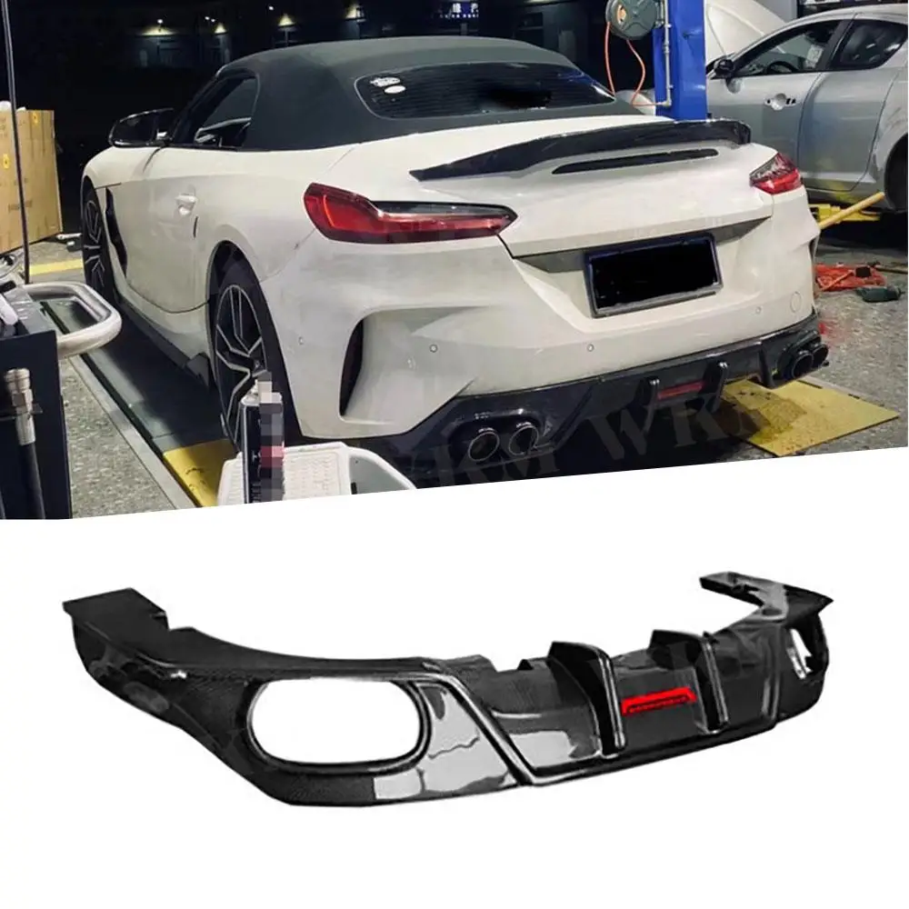 Carbon Fiber Rear Bumper Lip Diffuser Spoiler With Light for BMW Z4 G29 2019 2020 2021  FRP Car Styling