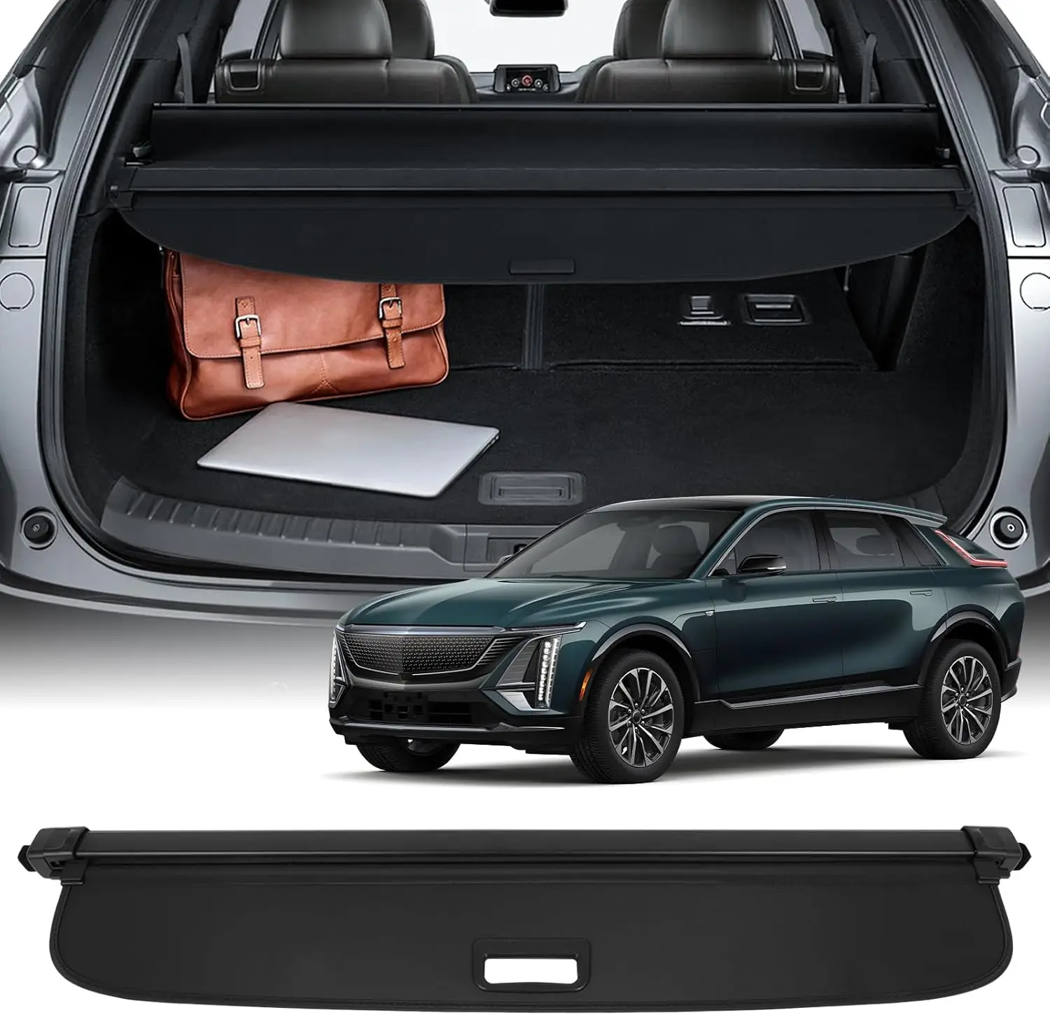 

Cargo Cover 2023-2024 Fit for Cadillac LYRIQ Upgraded Retractable Rear Trunk Cover with Aluminum PVC&Plastic, UV-Resistant Cargo