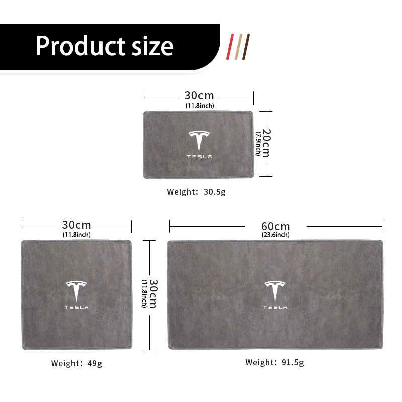 Super Absorbent Car Drying Towel Coral Velvet Cleaning Cloth For Tesla Model 3 Y S X 2021 Roadster Cybertruck Juguete